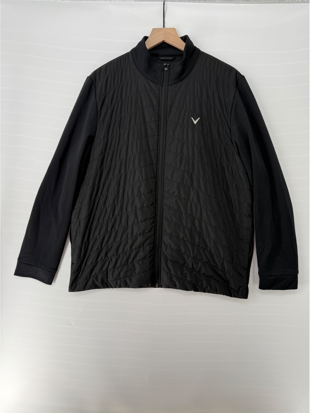 Callaway Men’s Large Black Hybrid Puffer Jacket Full Zip Golf Performance
